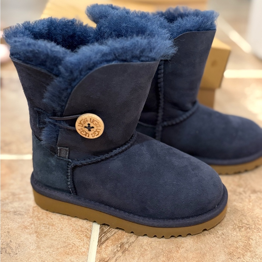 UGG Navy Toddler Bailey Button Boots